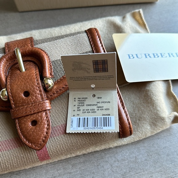 Like New Burberry Nova Check Compact Wallet with Buckle - Picture 7 of 7